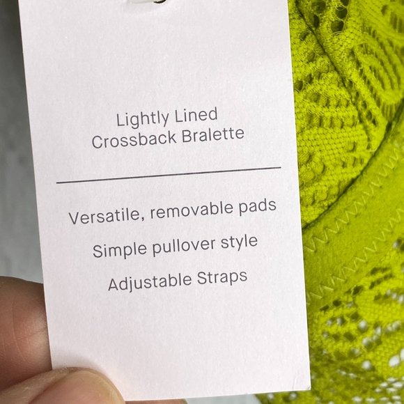 Auden NWT, Lightly Lined Crossback Bralette in olive green, size XL, lace. - Picture 6 of 6